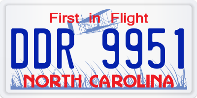 NC license plate DDR9951
