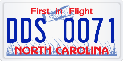 NC license plate DDS0071