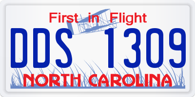 NC license plate DDS1309