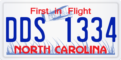 NC license plate DDS1334