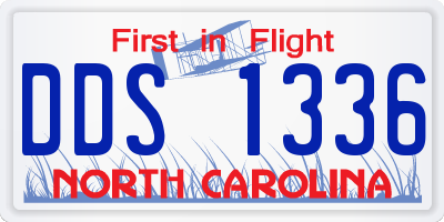 NC license plate DDS1336