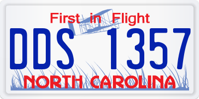 NC license plate DDS1357