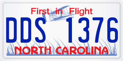 NC license plate DDS1376