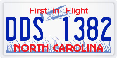 NC license plate DDS1382