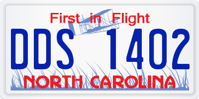 NC license plate DDS1402