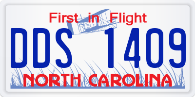 NC license plate DDS1409