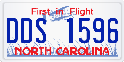 NC license plate DDS1596