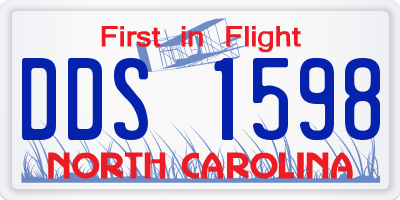NC license plate DDS1598