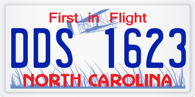 NC license plate DDS1623