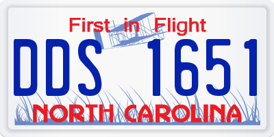NC license plate DDS1651