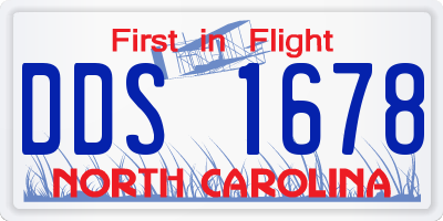 NC license plate DDS1678
