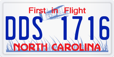 NC license plate DDS1716