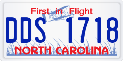 NC license plate DDS1718