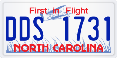 NC license plate DDS1731