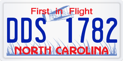 NC license plate DDS1782