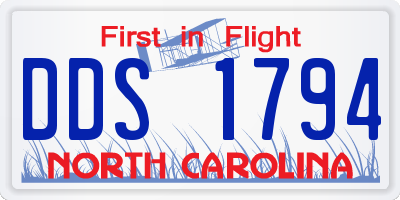 NC license plate DDS1794
