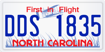 NC license plate DDS1835