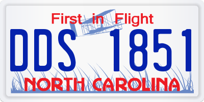 NC license plate DDS1851