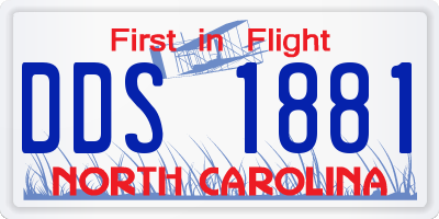 NC license plate DDS1881