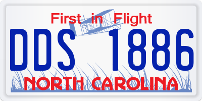 NC license plate DDS1886