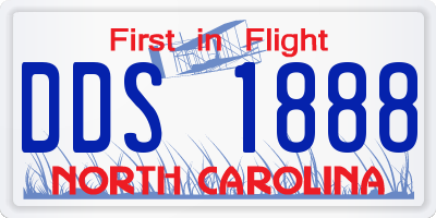 NC license plate DDS1888