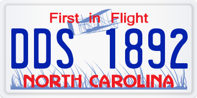 NC license plate DDS1892