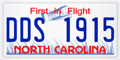 NC license plate DDS1915