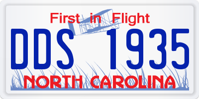 NC license plate DDS1935
