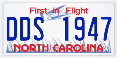 NC license plate DDS1947