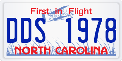 NC license plate DDS1978