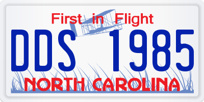 NC license plate DDS1985