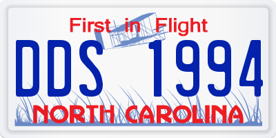 NC license plate DDS1994