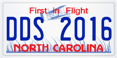 NC license plate DDS2016