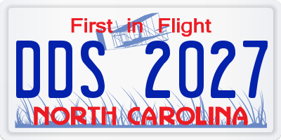 NC license plate DDS2027