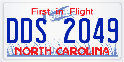NC license plate DDS2049
