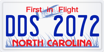 NC license plate DDS2072