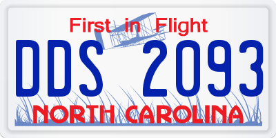 NC license plate DDS2093