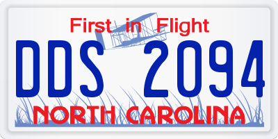 NC license plate DDS2094