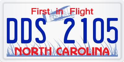 NC license plate DDS2105