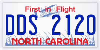 NC license plate DDS2120