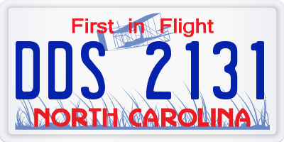 NC license plate DDS2131