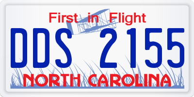 NC license plate DDS2155