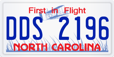 NC license plate DDS2196