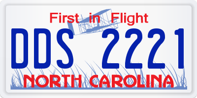 NC license plate DDS2221