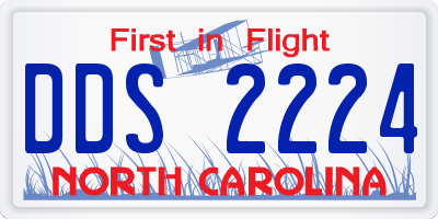 NC license plate DDS2224