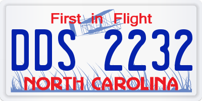 NC license plate DDS2232
