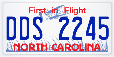 NC license plate DDS2245