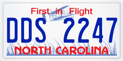 NC license plate DDS2247