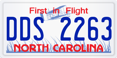 NC license plate DDS2263