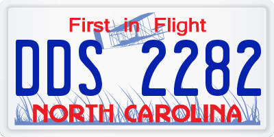 NC license plate DDS2282